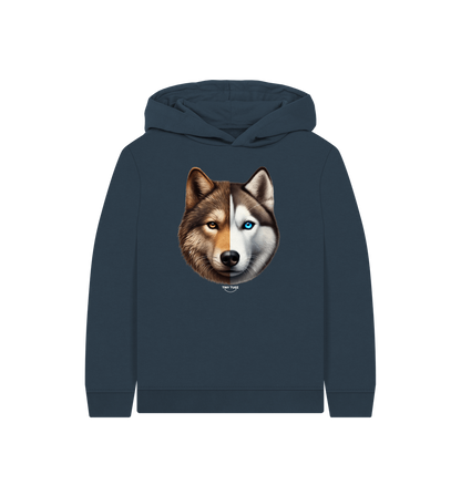 Navy Blue Printed Kids Hoodie
