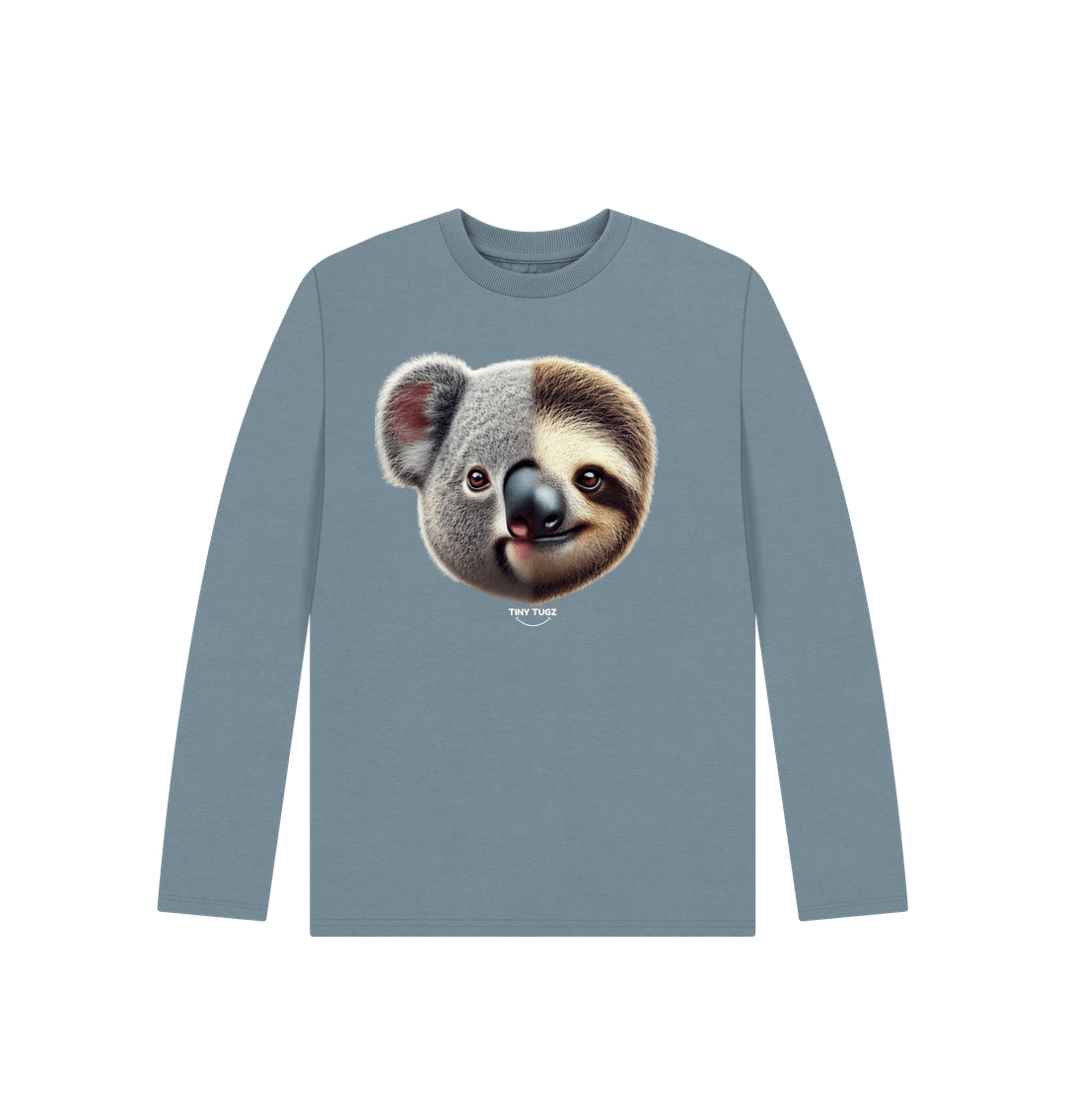 Stone Blue Printed Kids T-Shirt