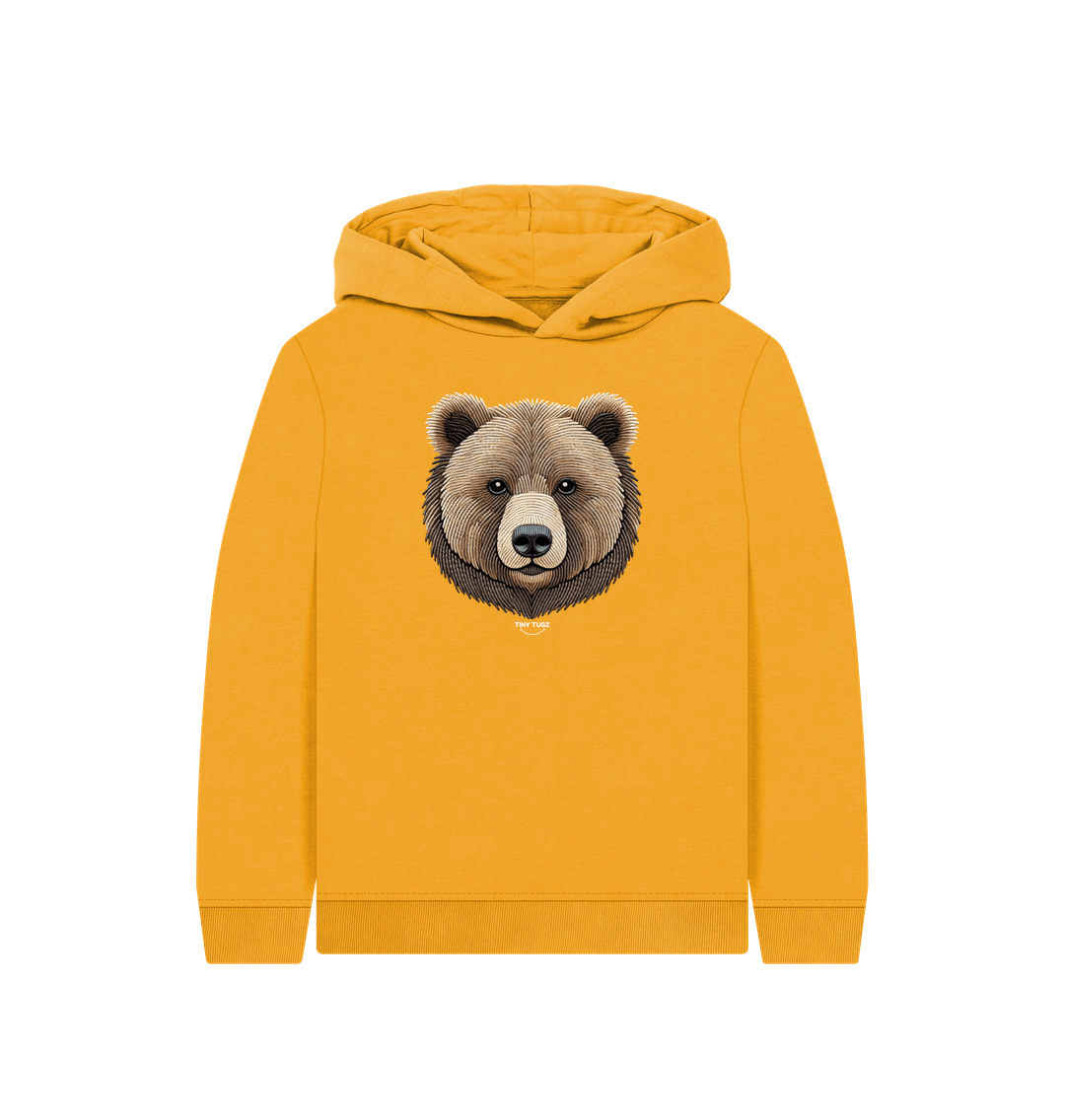 Mustard Printed Kids Hoodie