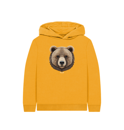 Mustard Printed Kids Hoodie