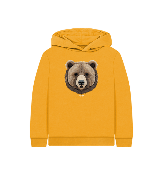 Mustard Printed Kids Hoodie