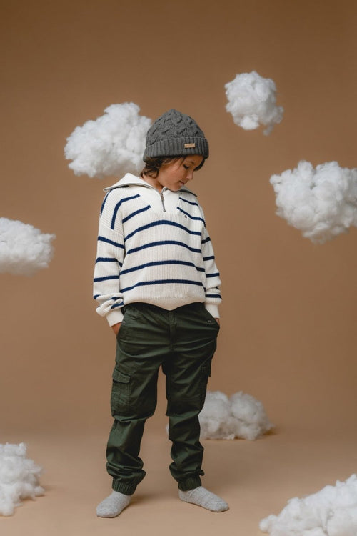 100% Baby Alpaca Cable Hat for Kids (Botanical Green) - Tiny Tugz™