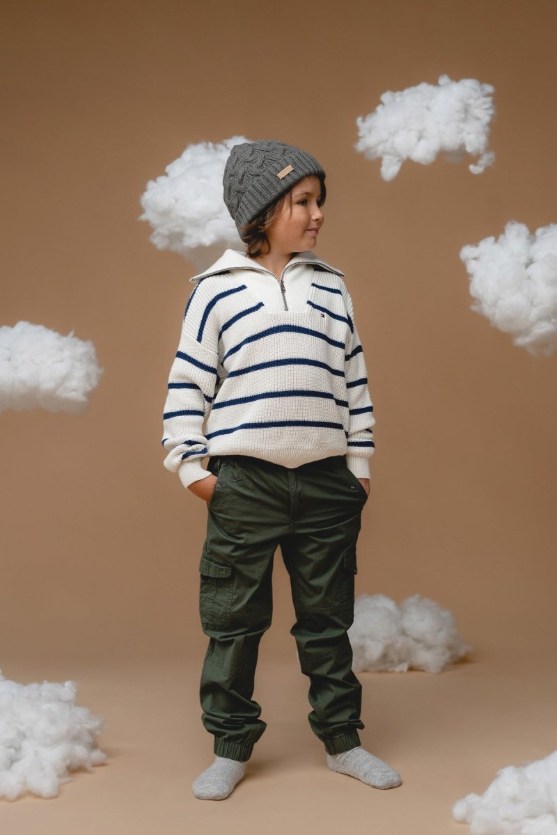 100% Baby Alpaca Cable Hat for Kids (Botanical Green) - Tiny Tugz™