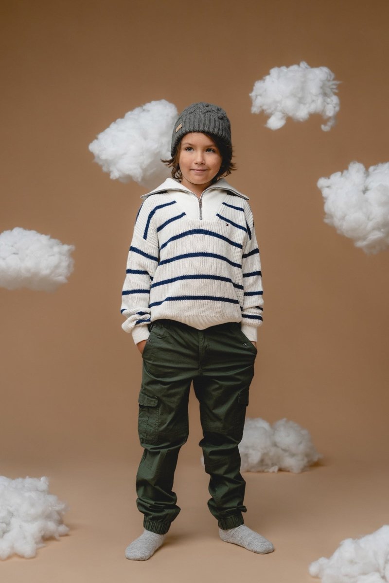 100% Baby Alpaca Cable Hat for Kids (Botanical Green) - Tiny Tugz™