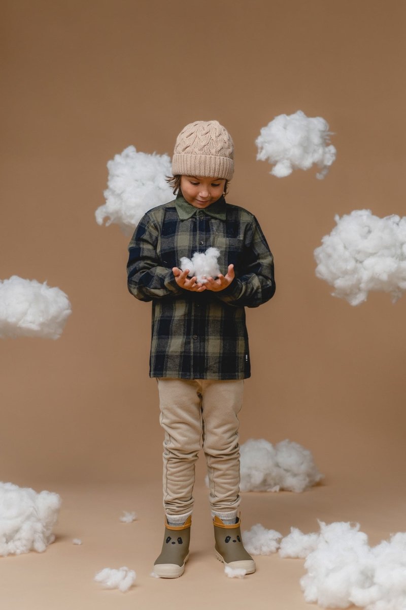 100% Baby Alpaca Cable Hat for Kids (Wheat) - Tiny Tugz™