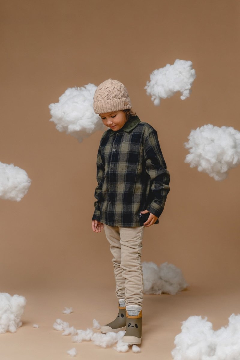 100% Baby Alpaca Cable Hat for Kids (Wheat) - Tiny Tugz™
