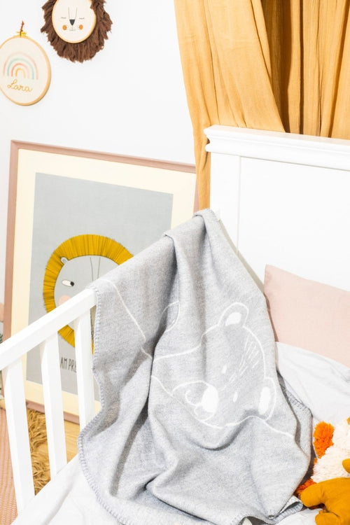 100% Merino Wool Baby Blanket for Newborns & Babies (0–18m) - Bear - Tiny Tugz™
