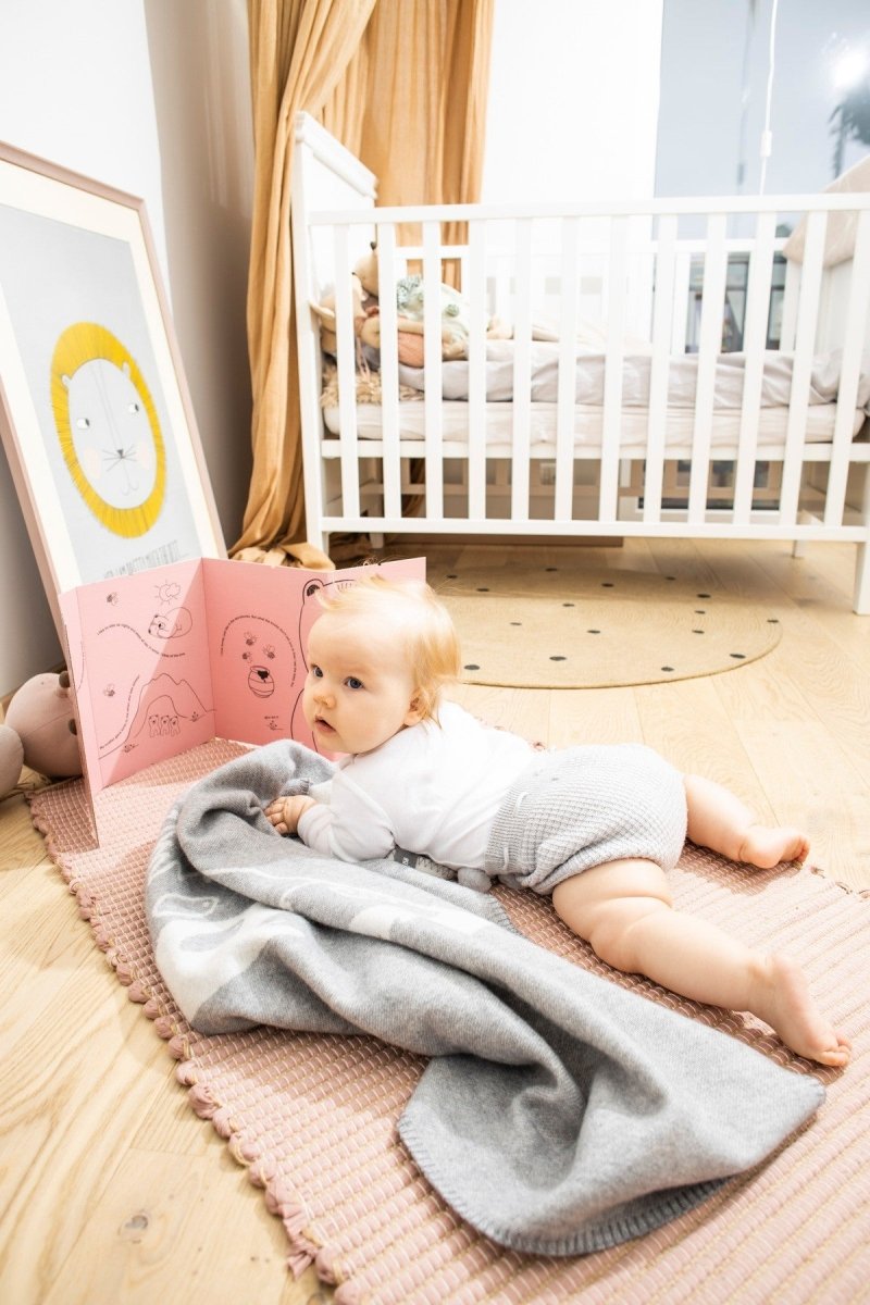 100% Merino Wool Baby Blanket for Newborns & Babies (0–18m) - Bear - Tiny Tugz™