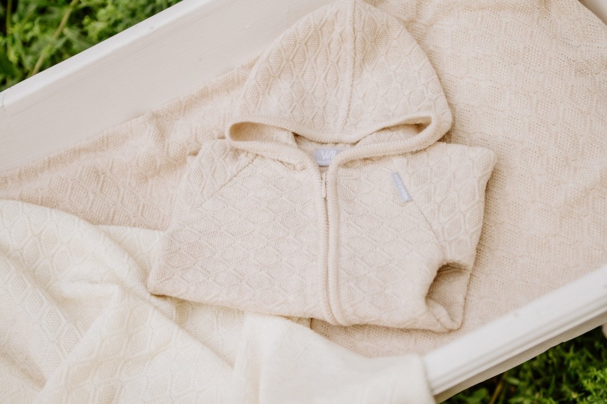 100% Merino Wool Baby Gift Set - Happiness (baby blanket, onesie & bonnet) - Tiny Tugz™