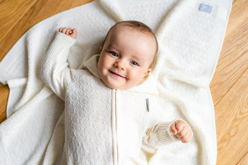 100% Merino Wool Baby Gift Set - Happiness (baby blanket, onesie & bonnet) - Tiny Tugz™