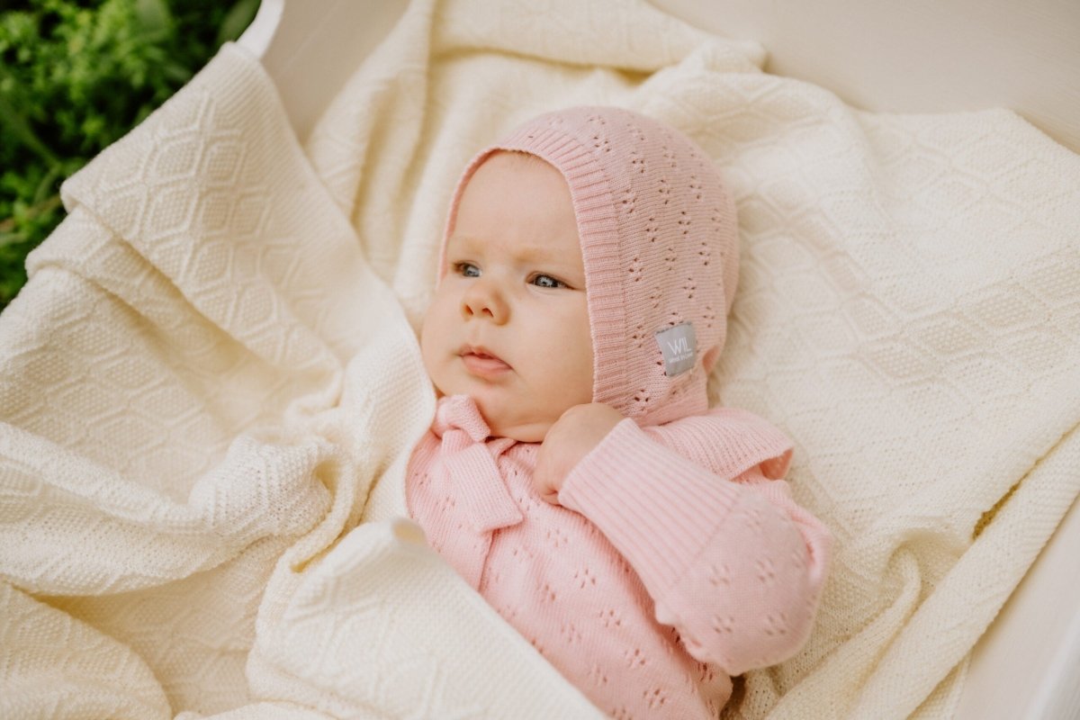 100% Merino Wool Baby Gift Set - Happiness (baby blanket, onesie & bonnet) - Tiny Tugz™