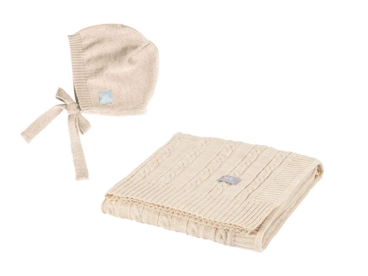 100% Merino Wool Baby Gift Set - Hope (baby blanket & bonnet) - Tiny Tugz™