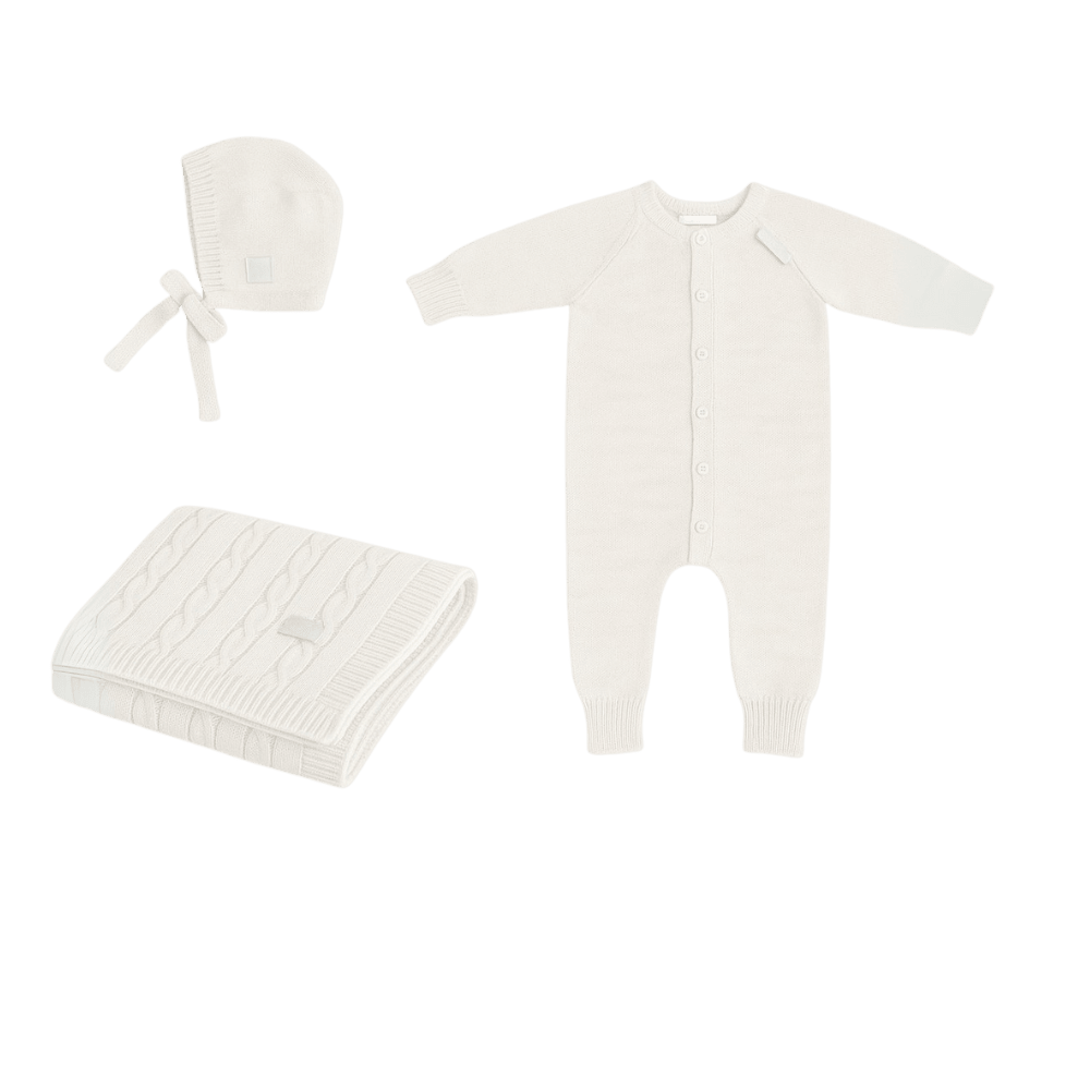 100% Merino Wool Baby Gift Set - Joy (baby blanket, onesie & bonnet) - Tiny Tugz™