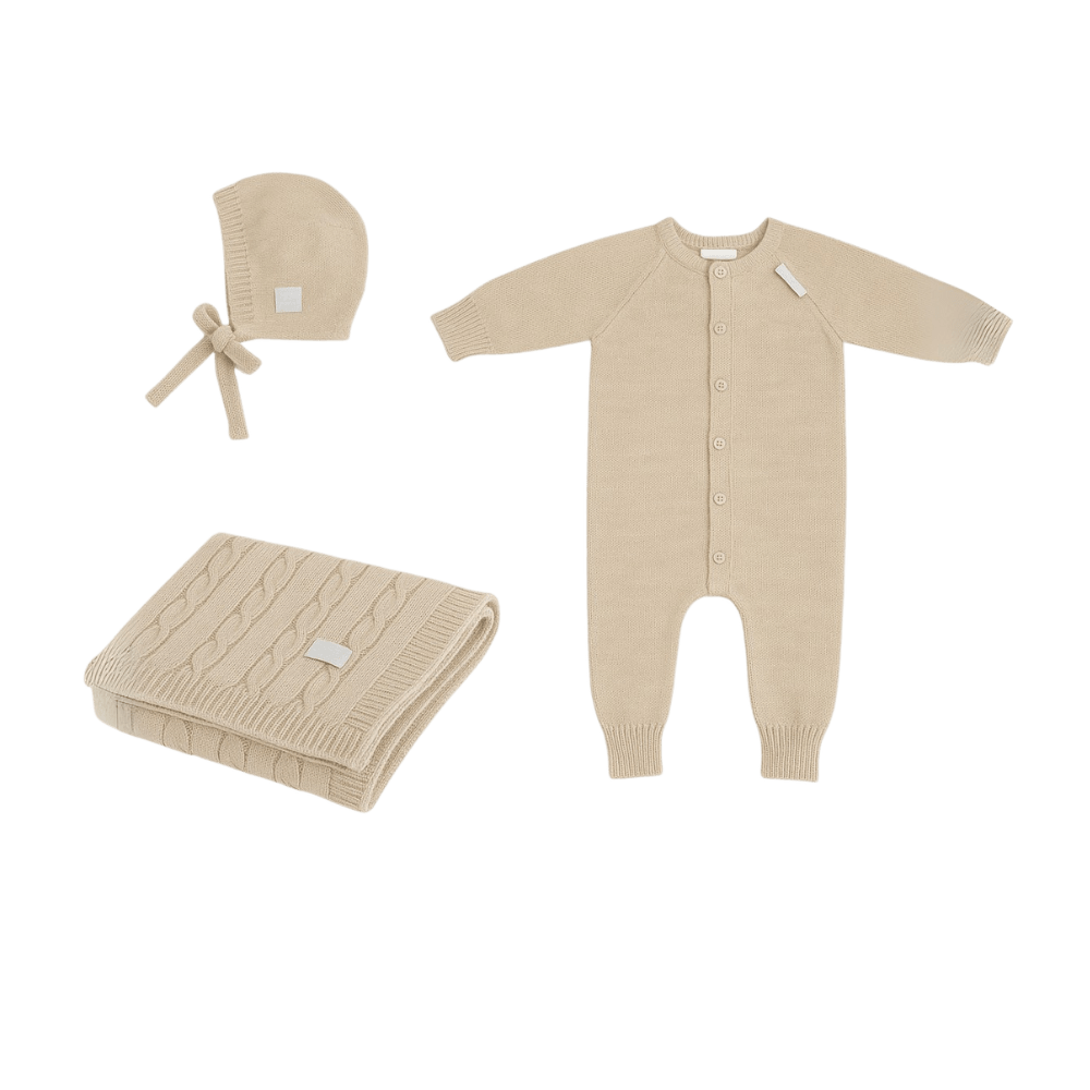 100% Merino Wool Baby Gift Set - Joy (baby blanket, onesie & bonnet) - Tiny Tugz™
