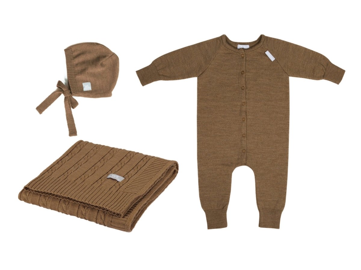 100% Merino Wool Baby Gift Set - Joy (baby blanket, onesie & bonnet) - Tiny Tugz™