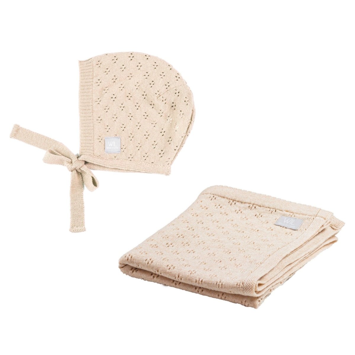 100% Merino Wool Baby Gift Set - Love (baby blanket & bonnet) - Tiny Tugz™