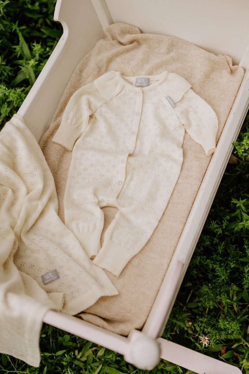 100% Merino Wool Baby Gift Set - Love (baby blanket, onesie & bonnet) - Tiny Tugz™