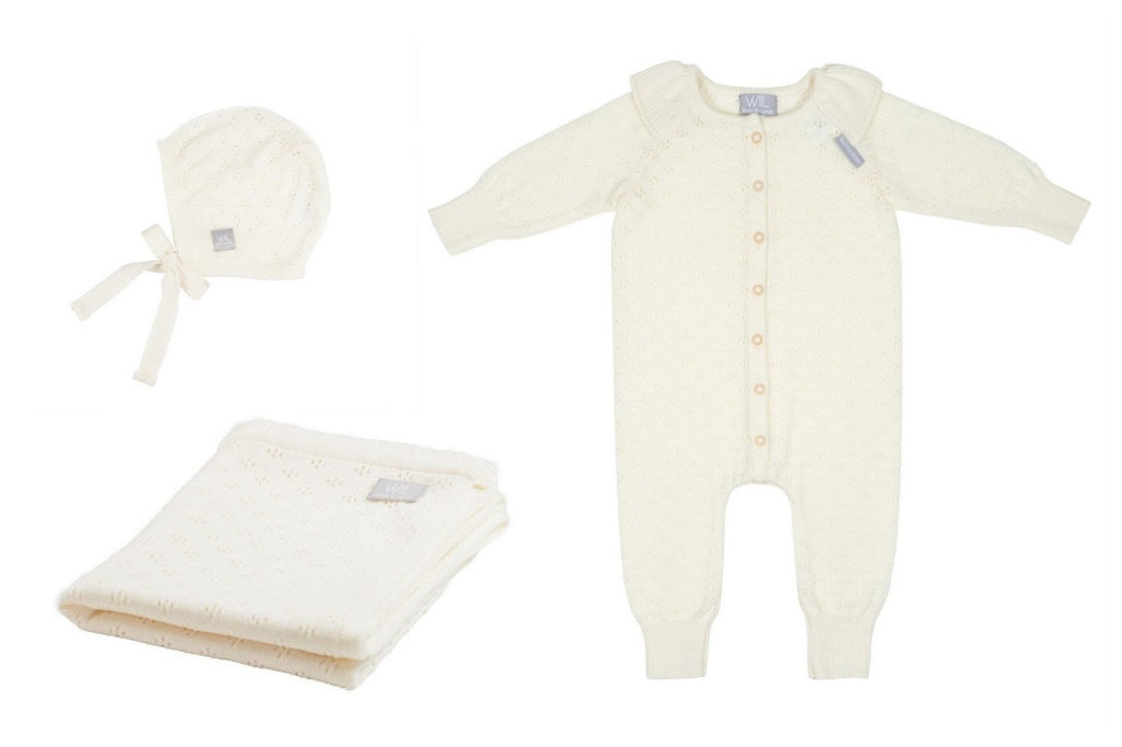 100% Merino Wool Baby Gift Set - Love (baby blanket, onesie & bonnet) - Tiny Tugz™