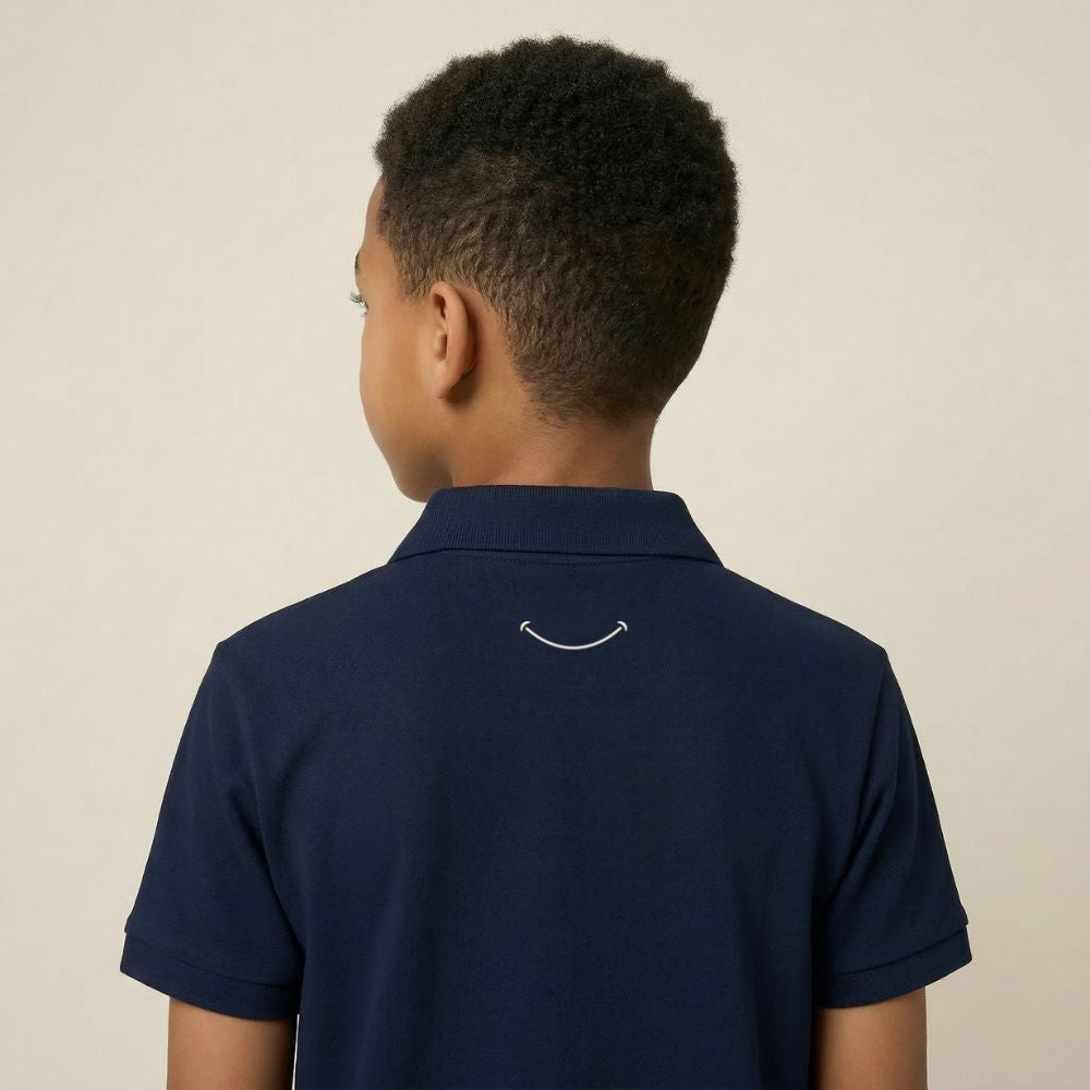 Teen Smart Casual Organic Cotton Set (Navy Polo + Grey Shorts)
