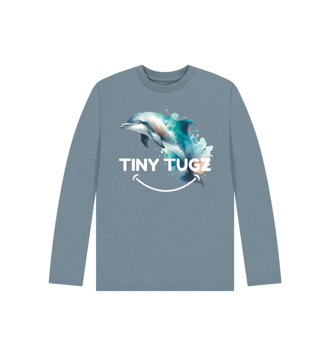 Stone Blue Printed Kids T-Shirt