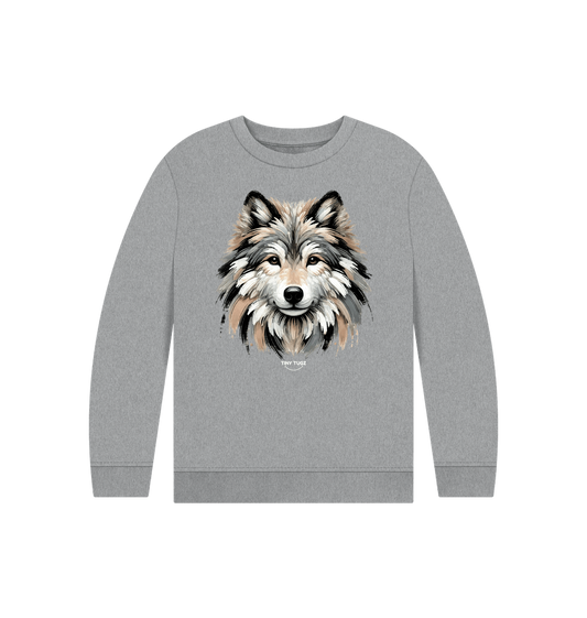 Athletic Grey Printed Kids Jumper