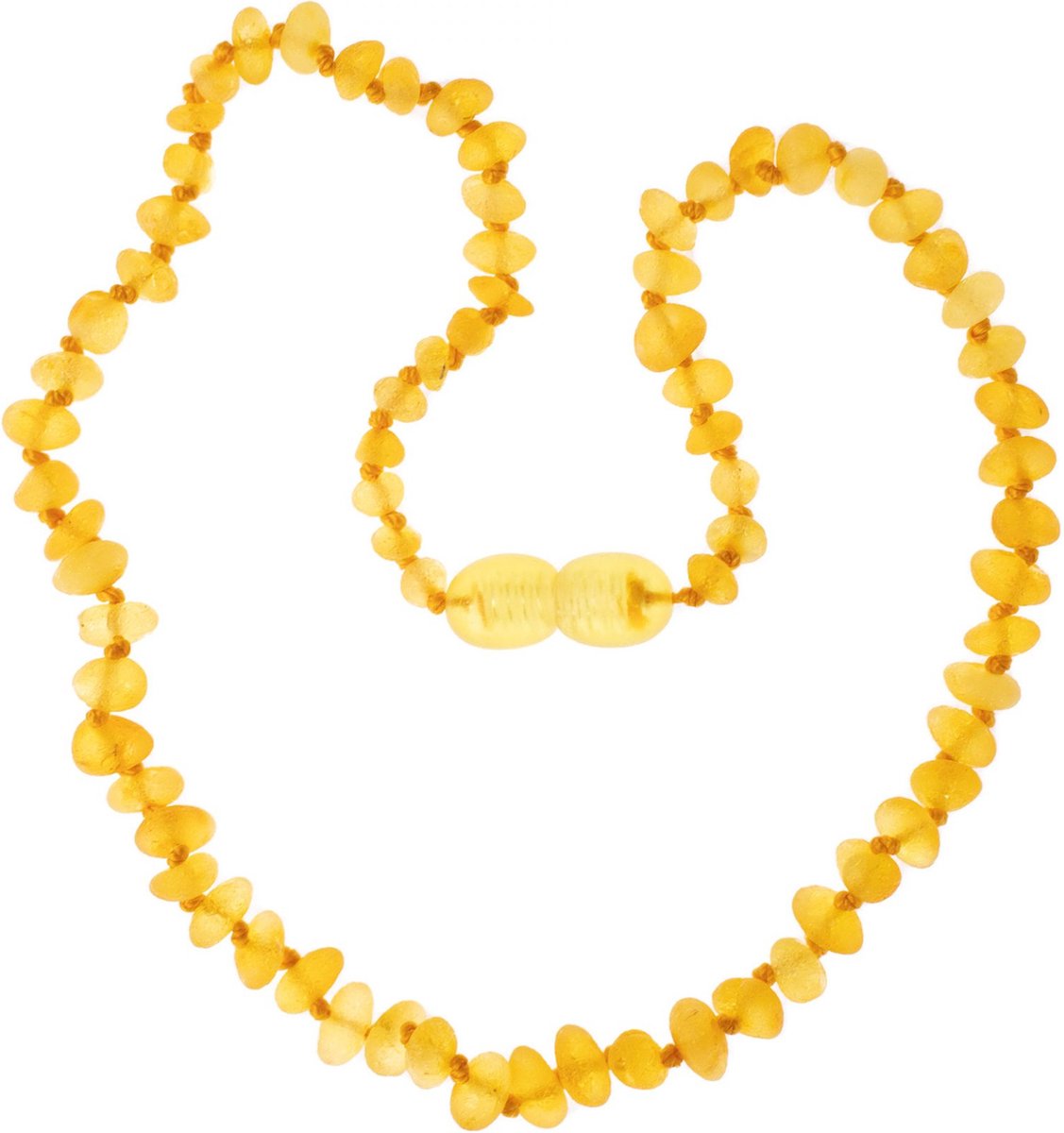 Baby/Child - Amber Necklace - Lemon - Semi-Round Raw Beads - 33cm