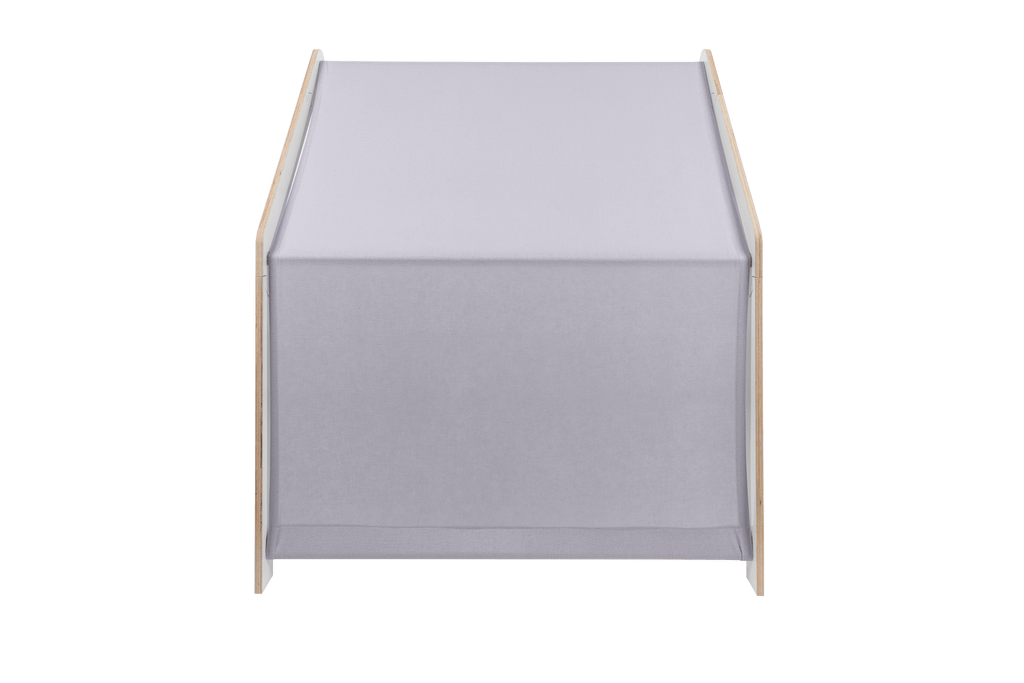 MeowBaby® White Wooden House for Kids - Blue Roof