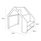 Maisonnette d'intérieur en bois pour enfants (bois naturel) avec auvent (rose)