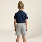 Kids Smart Casual Organic Cotton Set (Navy Polo + Grey Shorts)