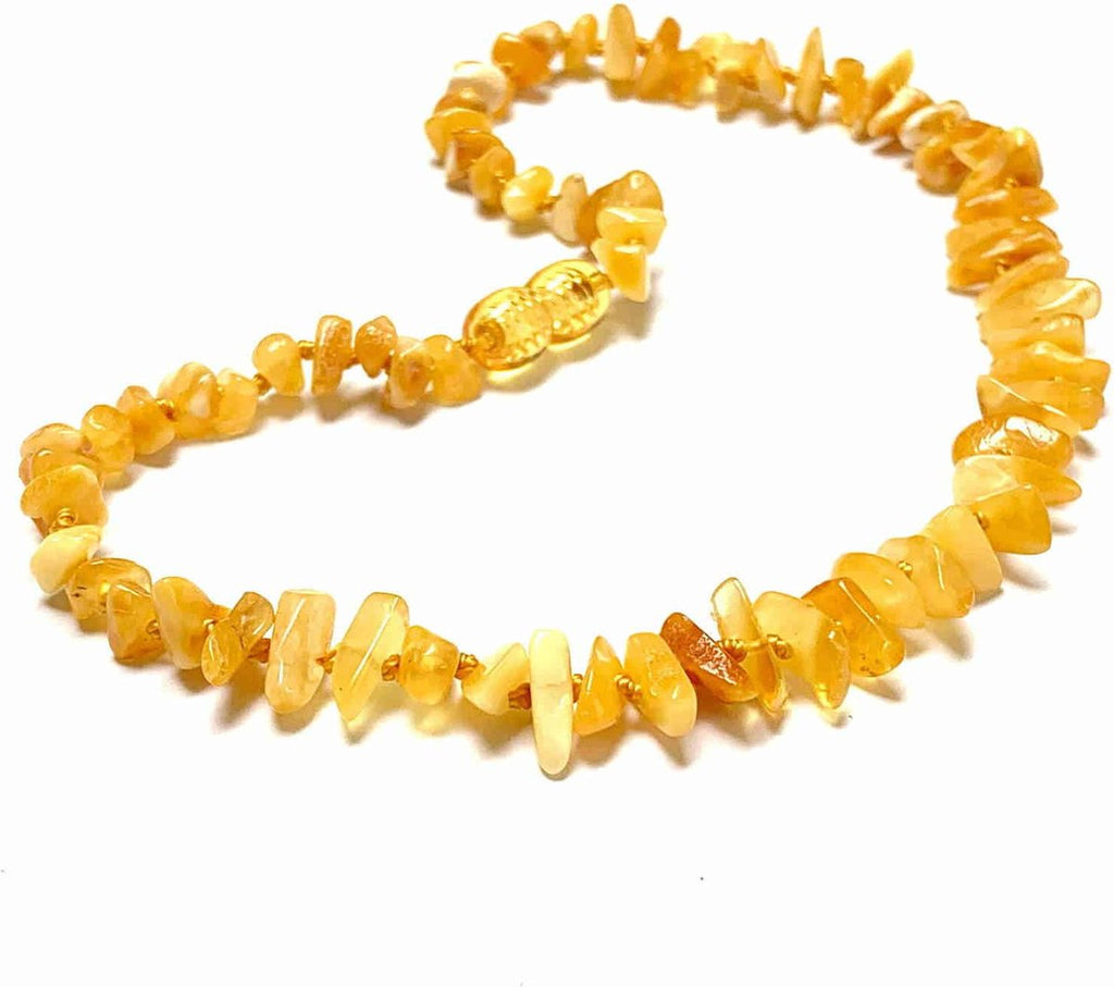 Baby/Child - Amber Necklace - Butter - Chips 33cm