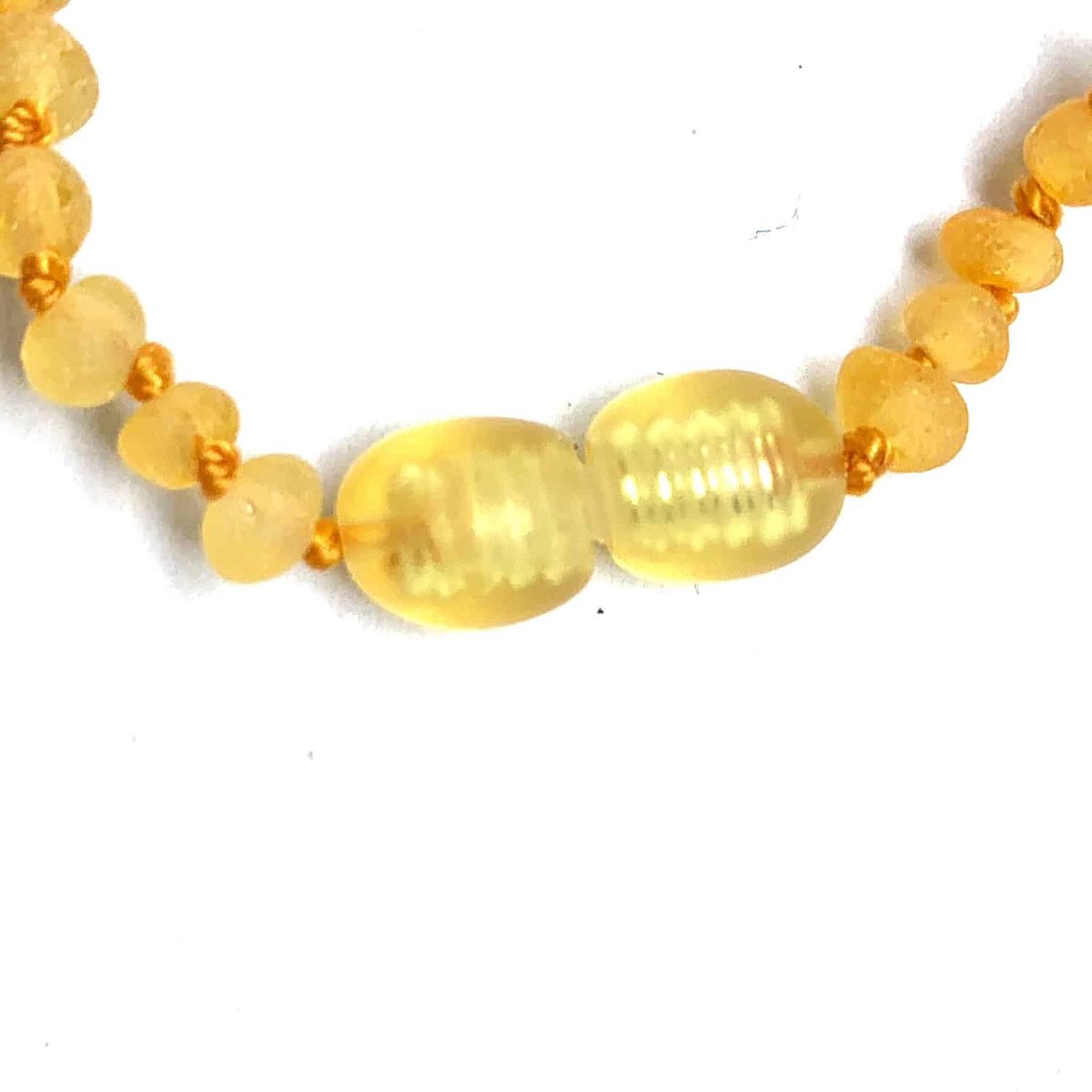 Baby/Child - Amber Necklace - Lemon - Semi-Round Raw Beads - 33cm