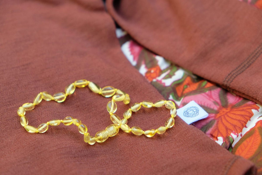 Baby/Child - Amber Necklace - Lemon - Oval Polished Beads - 33cm