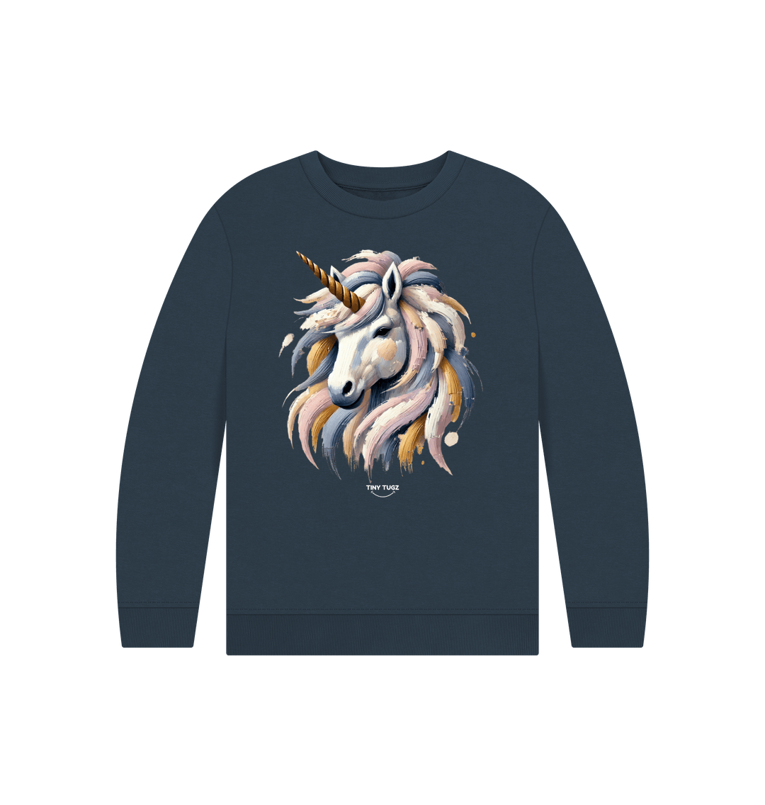 Navy Blue Printed Kids Jumper