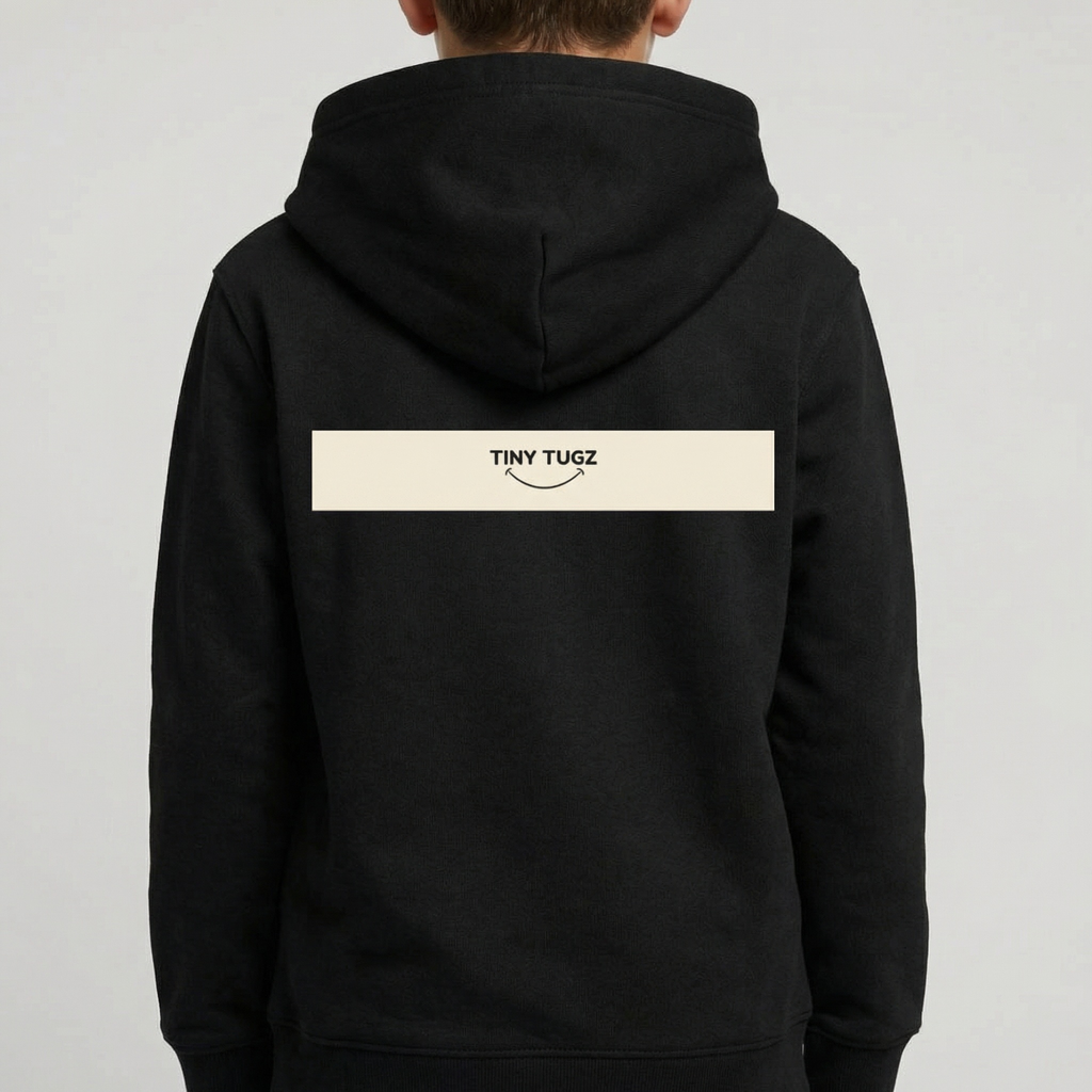 Tiny Tugz™ 100% Organic Cotton Teen Tracksuit – Stripe Logo – Black