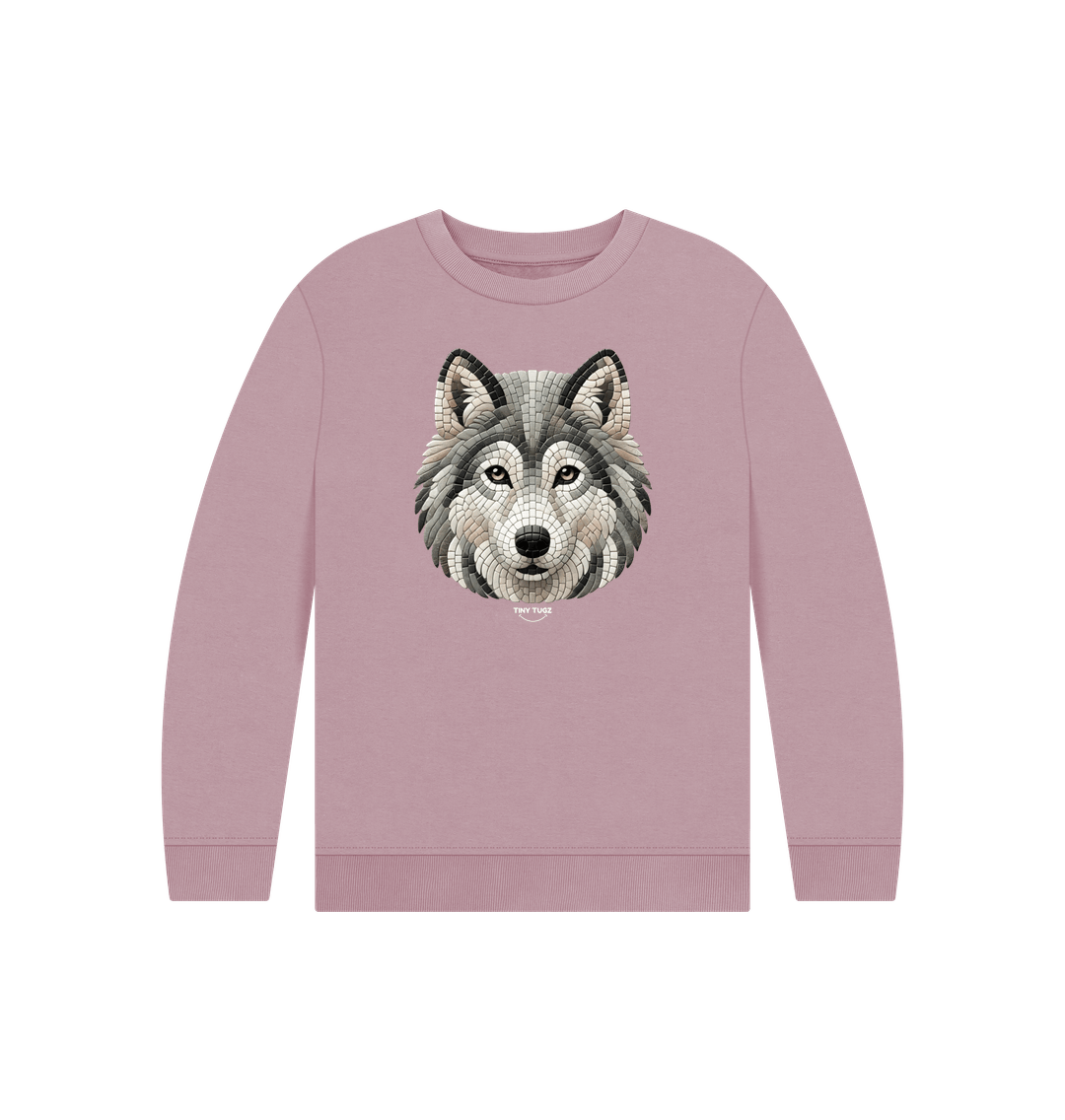 Mauve Printed Kids Jumper