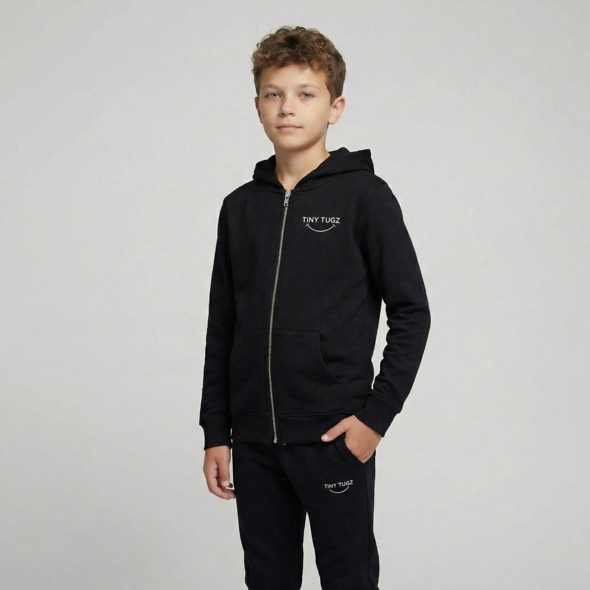 Tiny Tugz™ 100% Organic Cotton Teen Joggers – Black