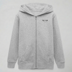 Tiny Tugz™ 100% Organic Cotton Teen Zip Hoodie – Stripe Logo – Grey