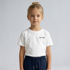 Kids Casual Organic Cotton Set (White T-Shirt + Navy Shorts)