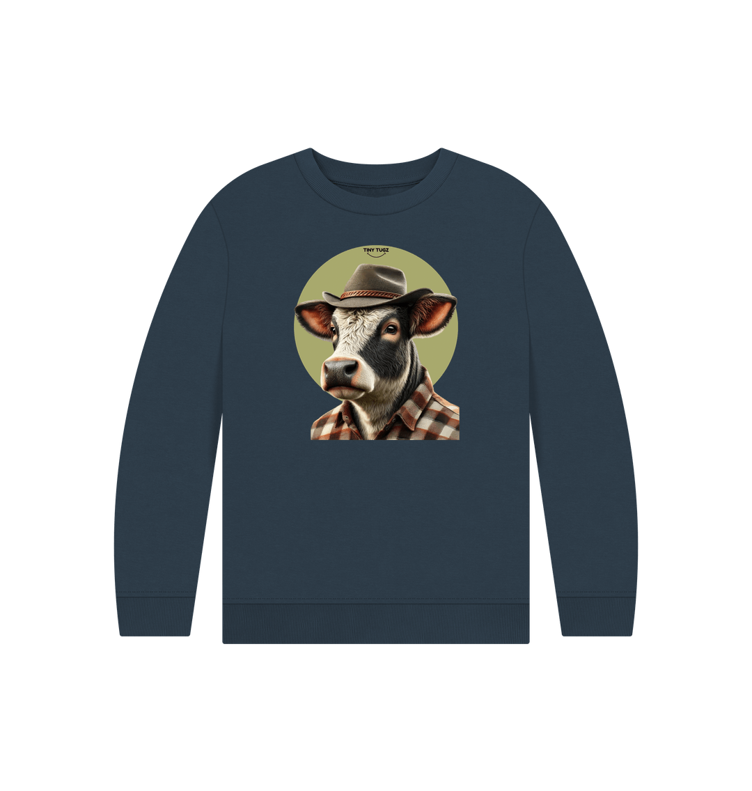 Navy Blue Printed Kids Jumper