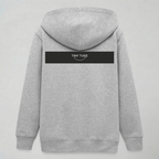 Tiny Tugz™ 100% Organic Cotton Teen Zip Hoodie – Stripe Logo – Grey