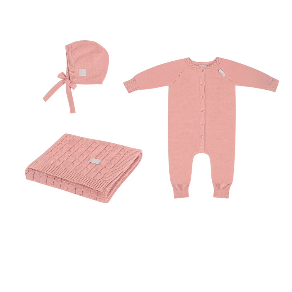 100% Merino Wool Baby Gift Set - Joy (baby blanket, onesie & bonnet)