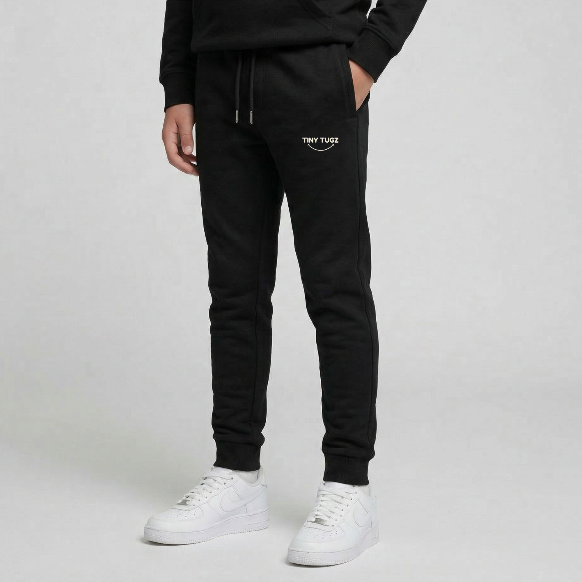 Tiny Tugz™ 100% Organic Cotton Teen Joggers – Black