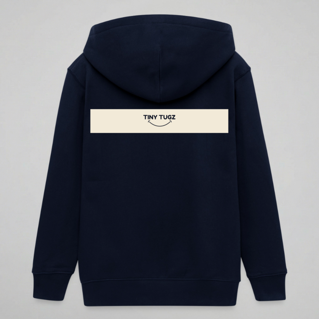 Tiny Tugz™ 100% Organic Cotton Teen Tracksuit – Stripe Logo – Navy