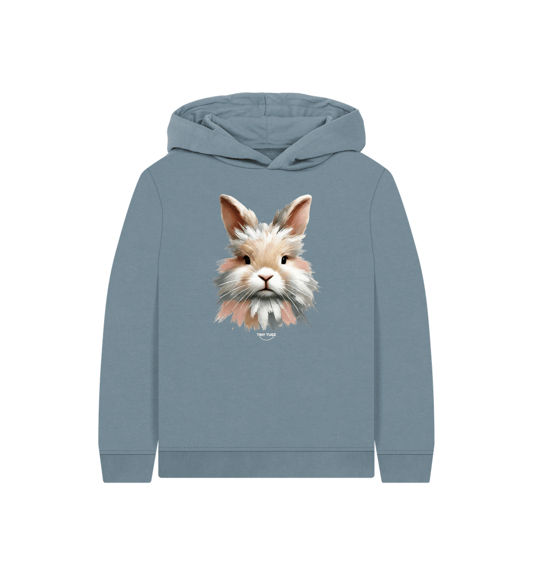 Stone Blue Printed Kids Hoodie