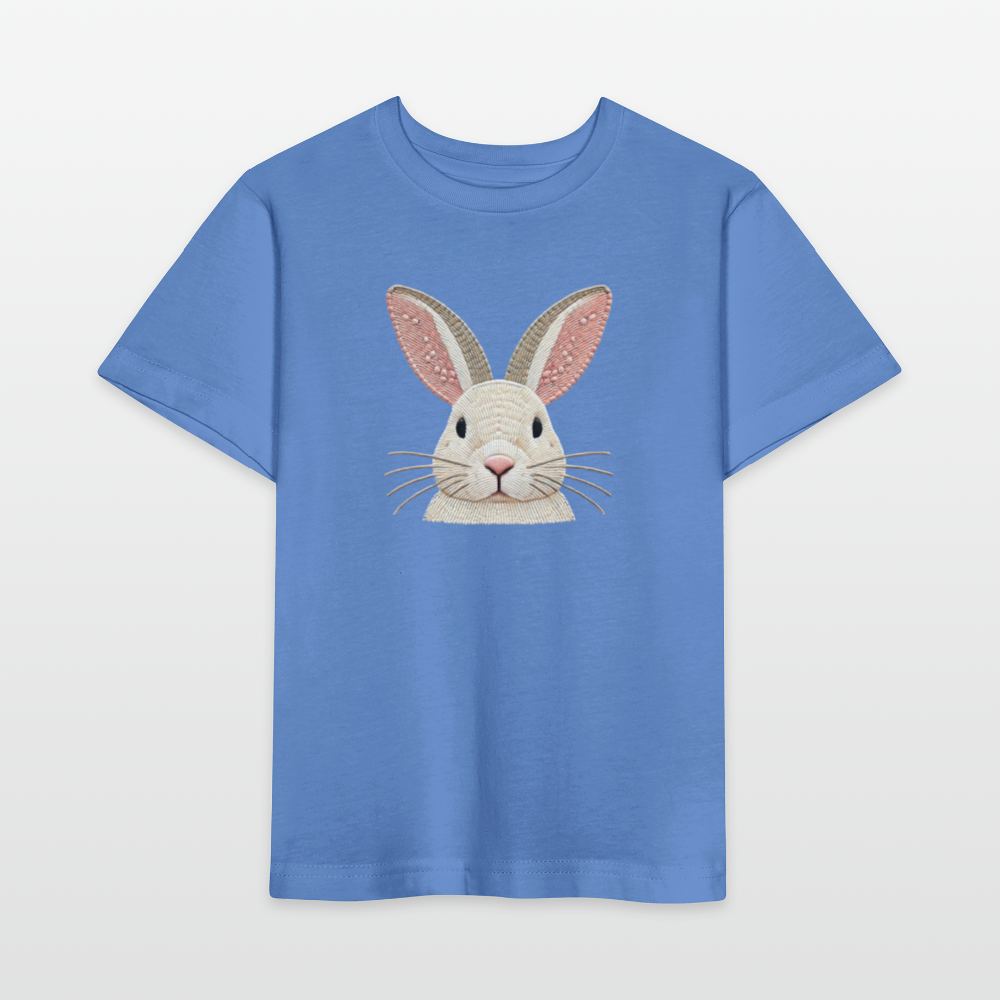 Organic Cotton Kids's T-Shirt (Thread Art Bunny) - bright blue