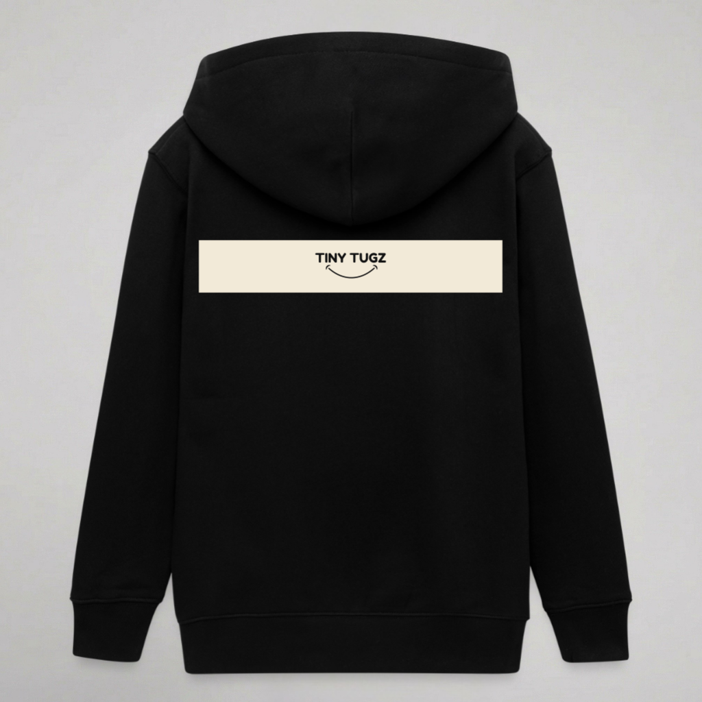 Tiny Tugz™ 100% Organic Cotton Teen Tracksuit – Stripe Logo – Black