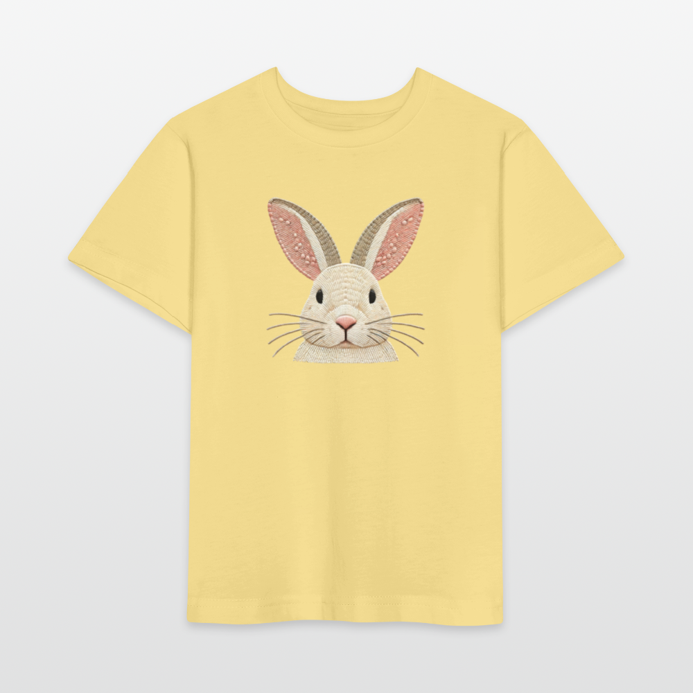 Organic Cotton Kids's T-Shirt (Thread Art Bunny) - viva yellow 