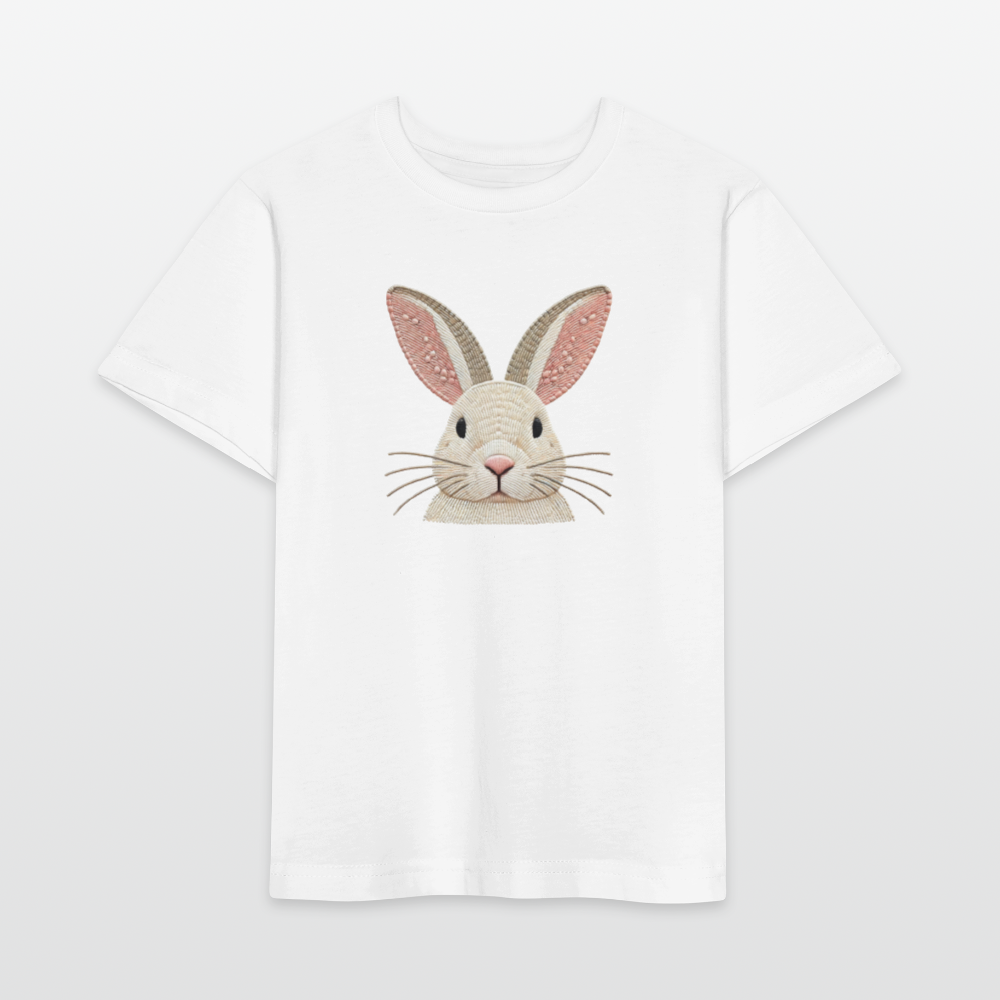 Organic Cotton Kids's T-Shirt (Thread Art Bunny) - white