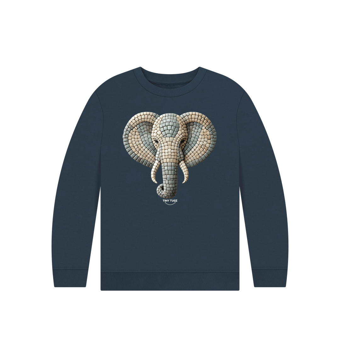 Navy Blue Printed Kids Jumper
