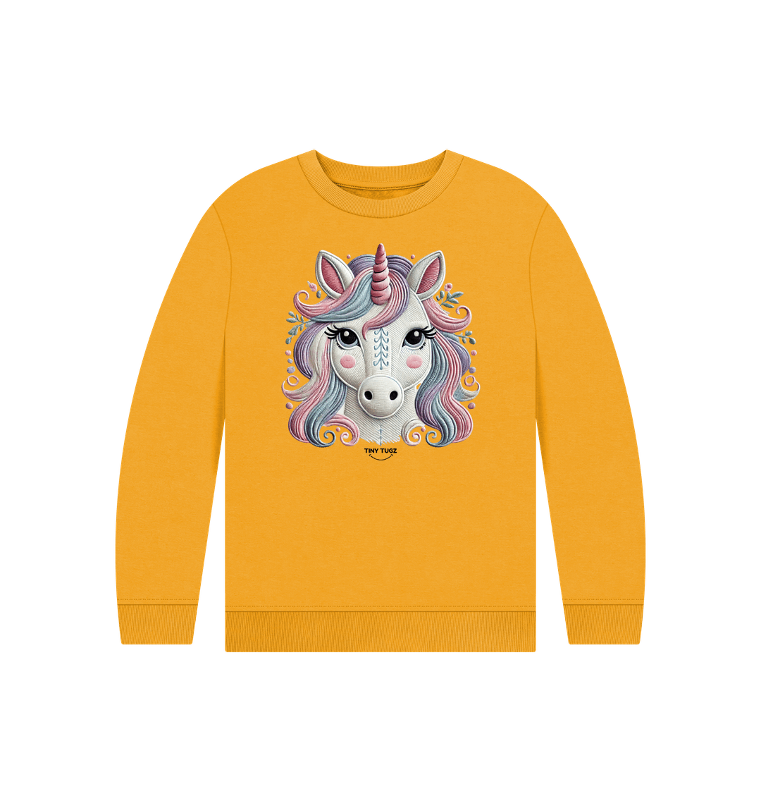 Mustard Printed Kids Jumper